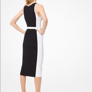 MICHAEL KORS Color-Block Ribbed Knit Dress